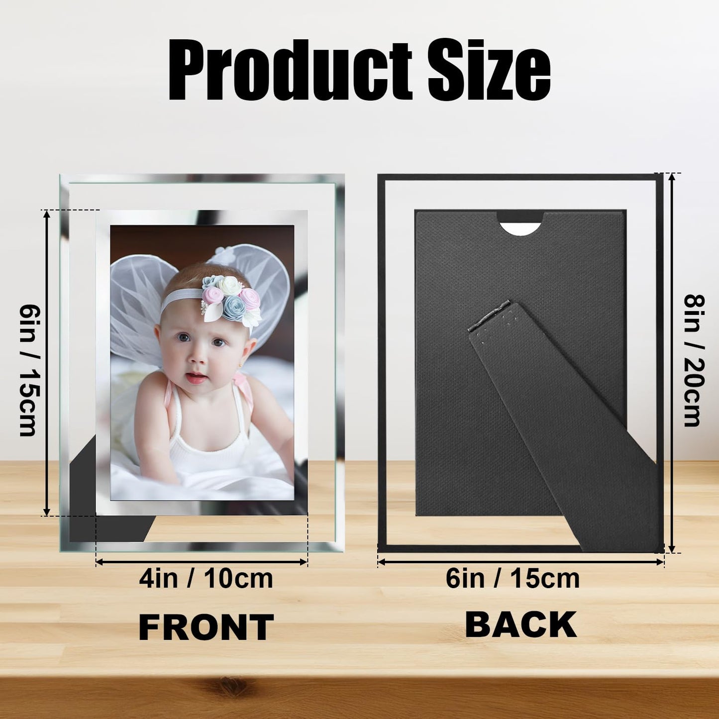 Silver Glass 4x6 Picture Frames Set of 2