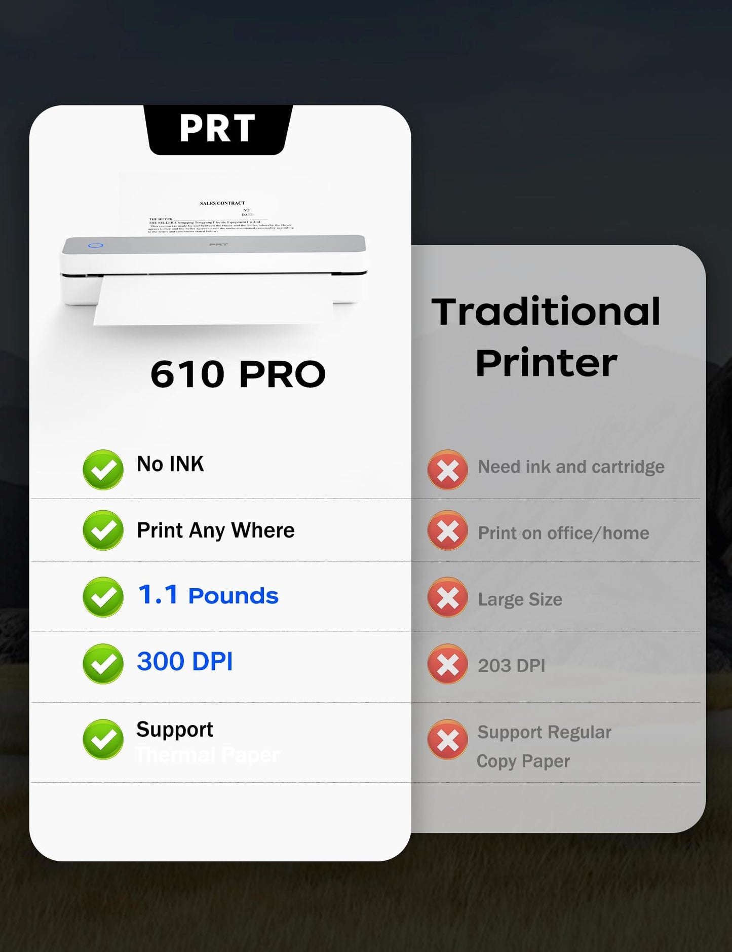 Wireless Portable Bluetooth Thermal Printer for Travel