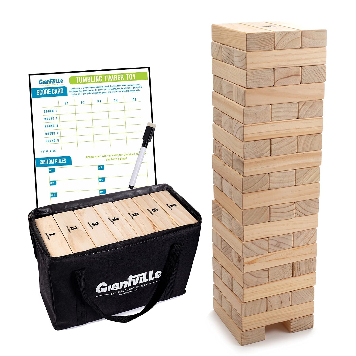 Giant Tumbling Timber Toy - 56 Pieces