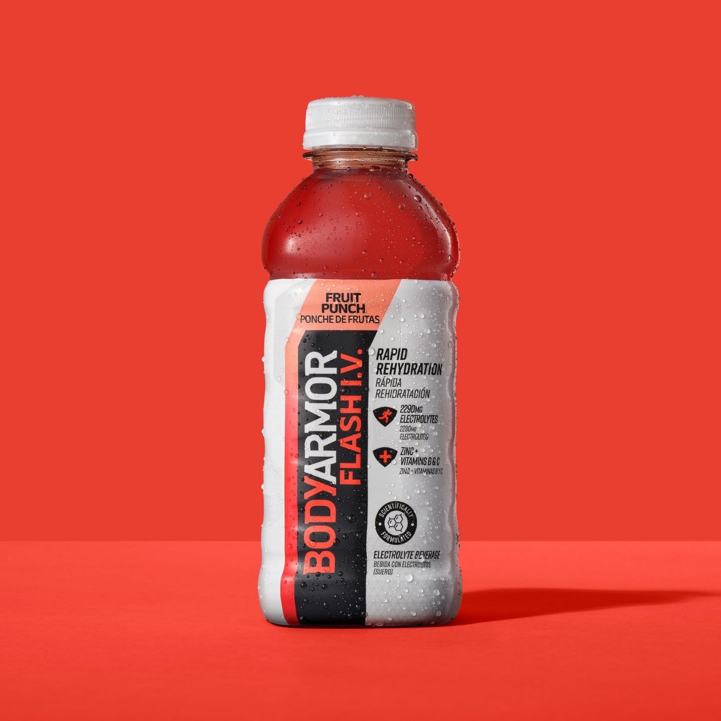 BODYARMOR Flash I.V. Electrolyte Beverage, Fruit Punch, 20 Fl Oz (Pack of 12)