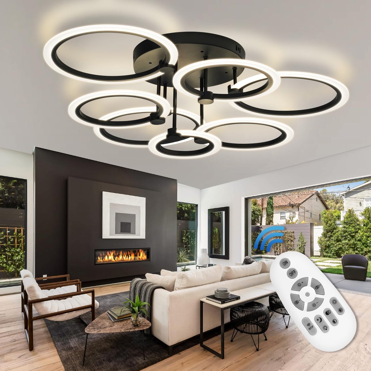 Dimmable LED Flush Mount Ceiling Light by SEABLE