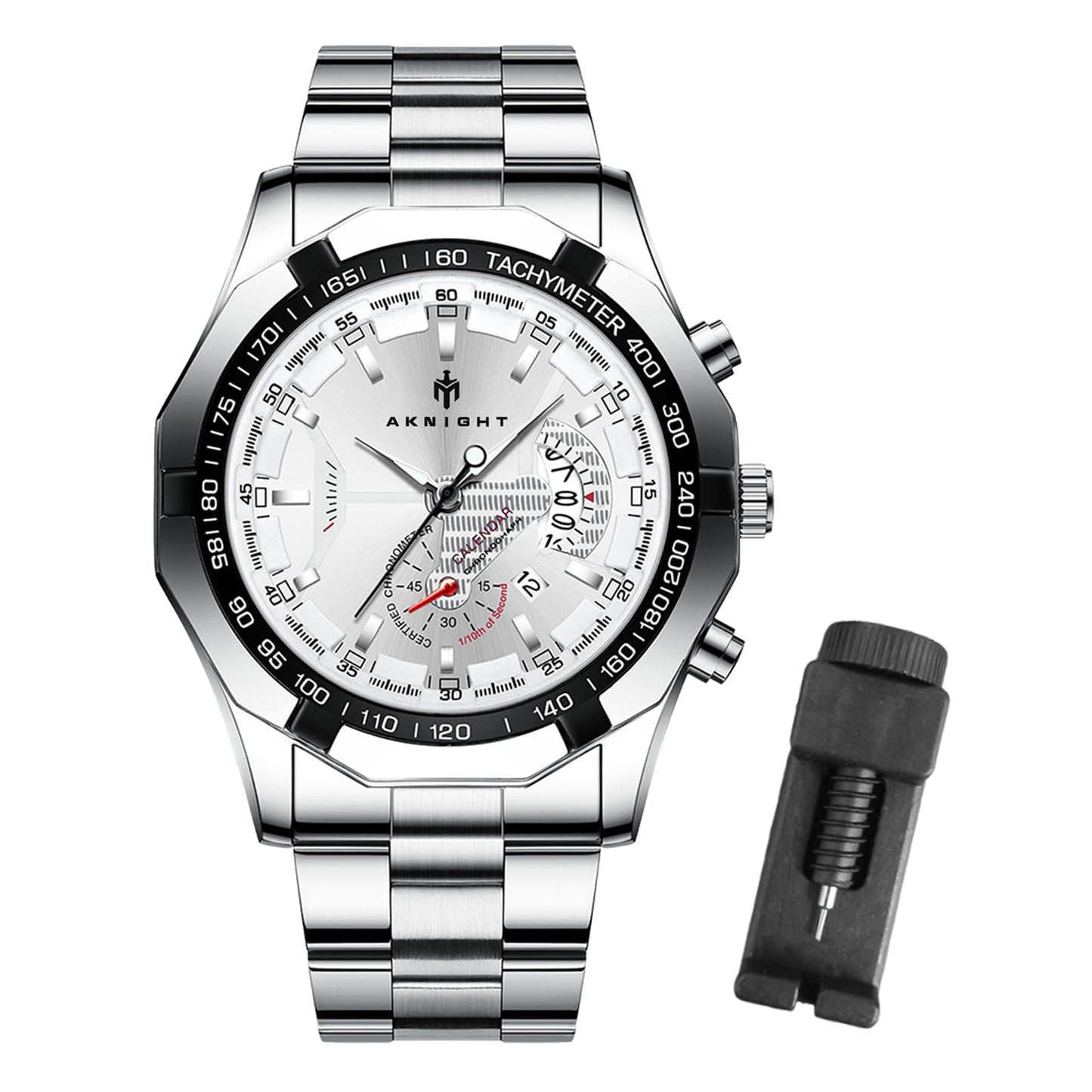 BY BENYAR AKNIGHT Watches for Men Quartz Movement Watch,Waterproof Luminous Men's Watch, Stainless Steel Strap Business Watches