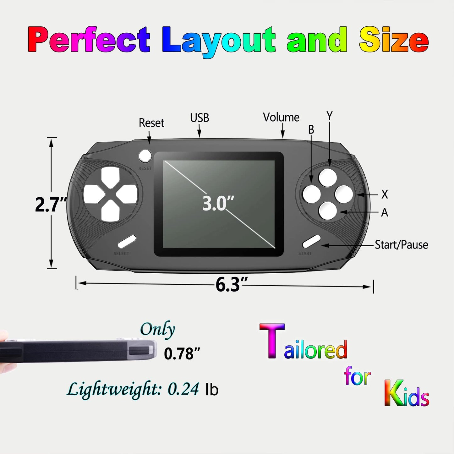 Handheld 16 Bit Retro Game Console with 100 Games