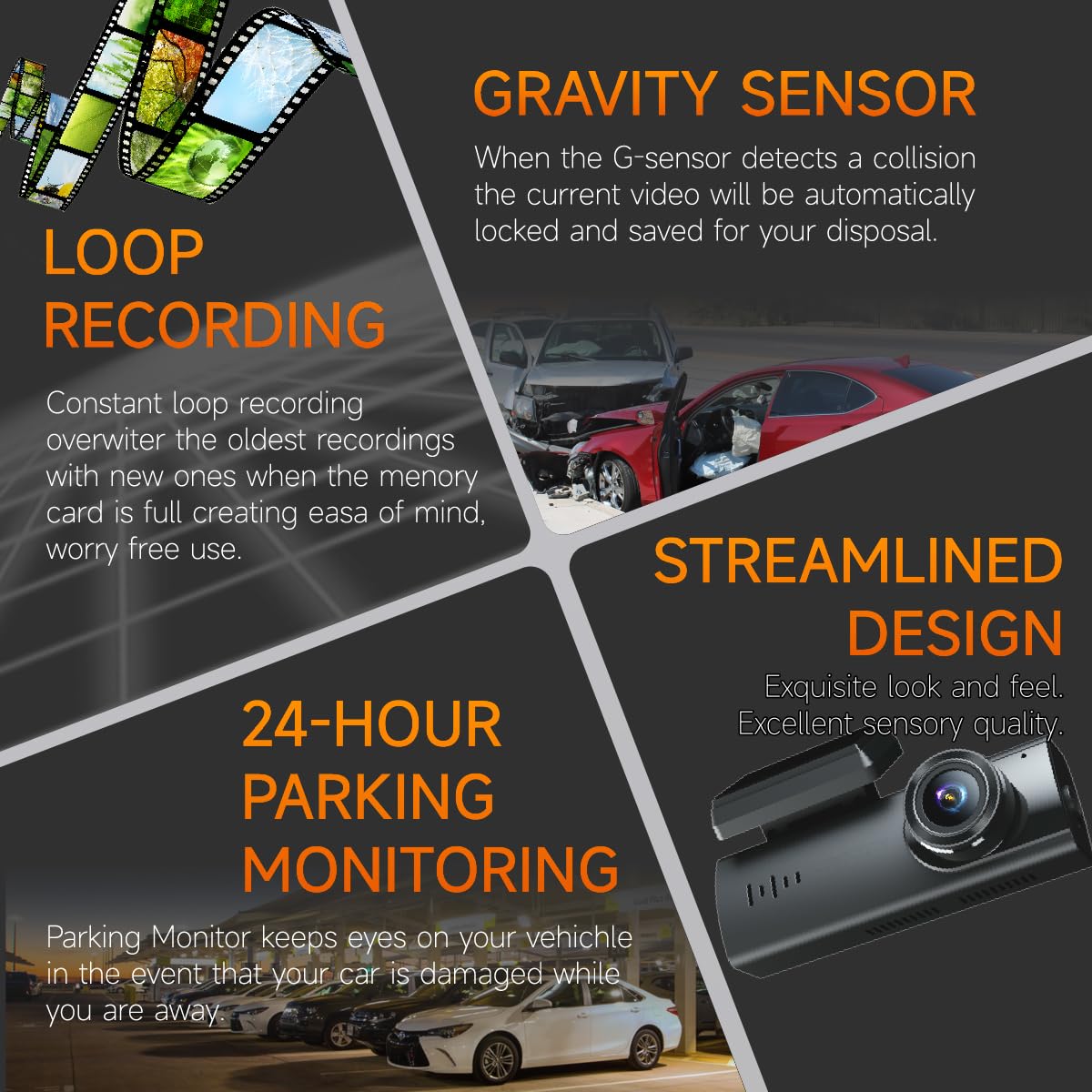 1080P Dash Cam with Night Vision & WiFi