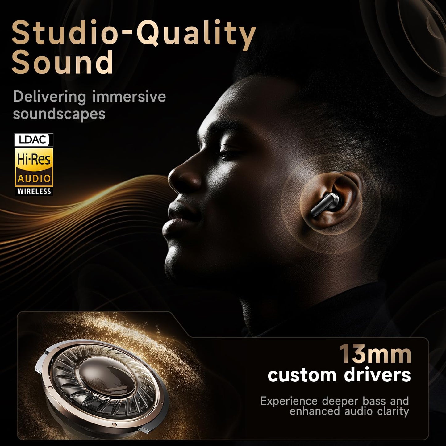 Wireless Earbuds with Deep Bass & Noise Cancelling