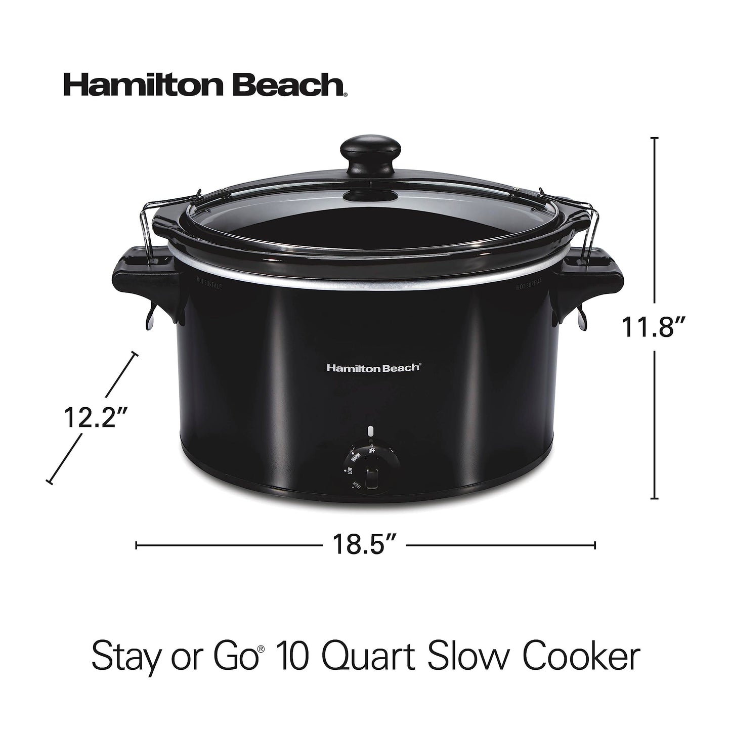 Hamilton Beach 10 Quart Slow Cooker with Lid Lock