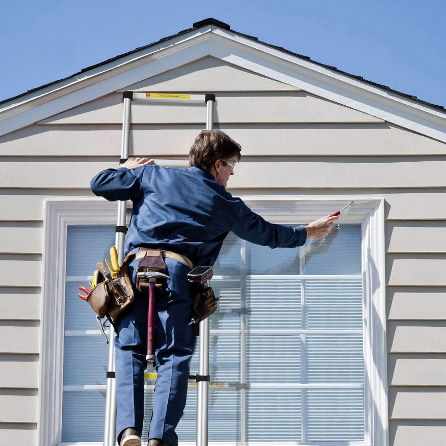 Miscoos 8.5 FT Aluminum Telescoping Ladder