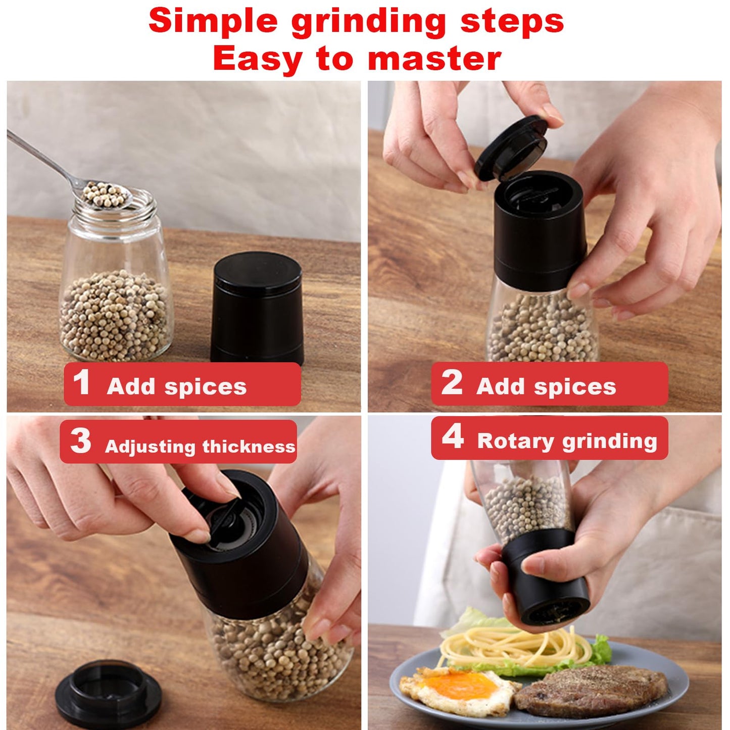 Salt and Pepper Grinder Set by ANDONG