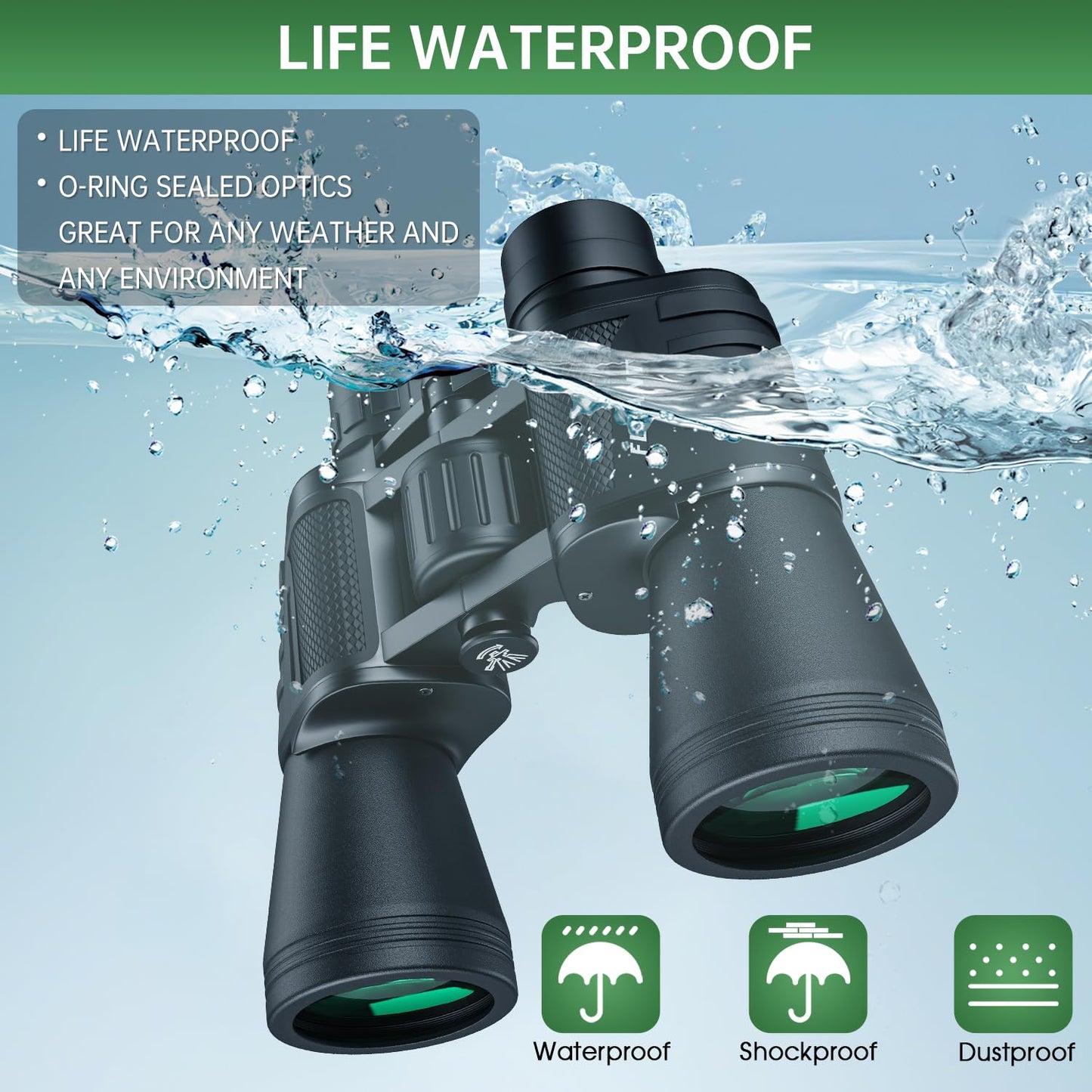 High Powered Waterproof Binoculars for Adults
