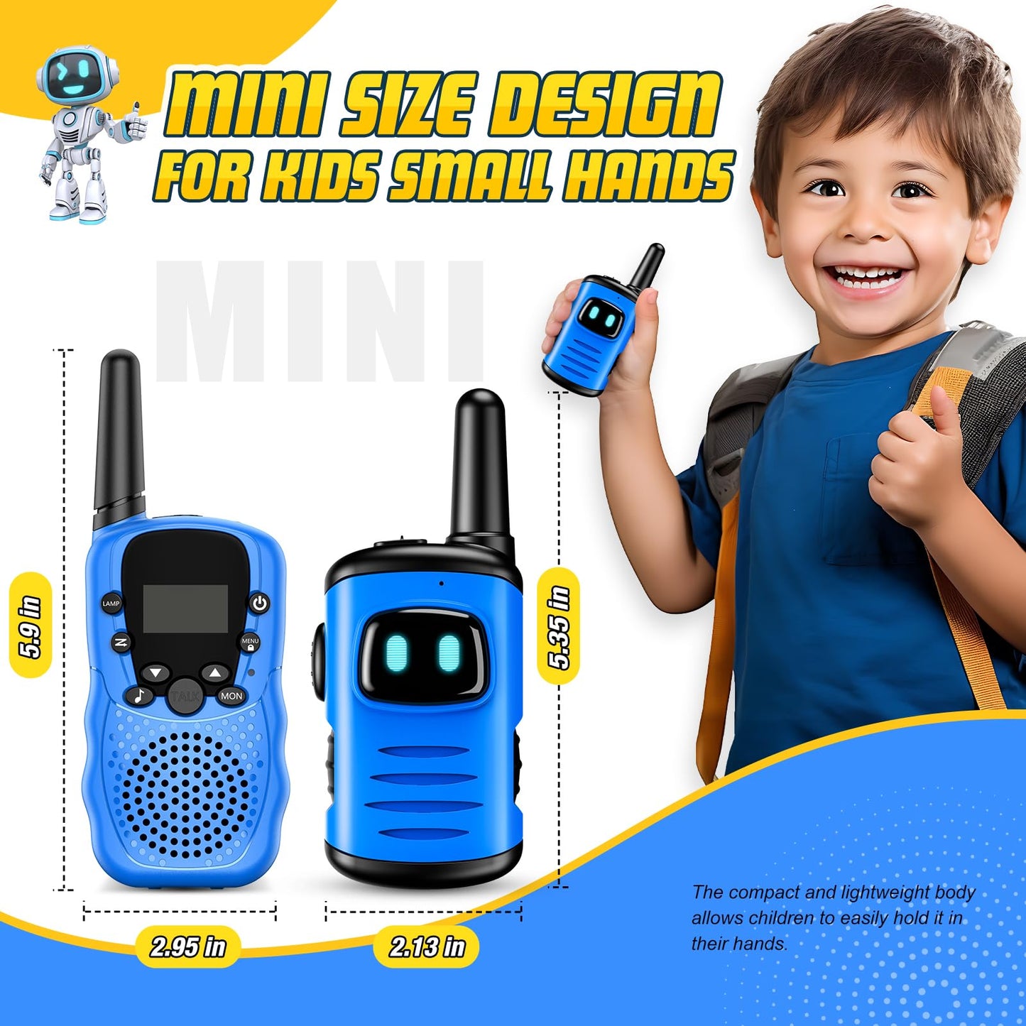 Mini Robots Walkie Talkies for Kids 3-8