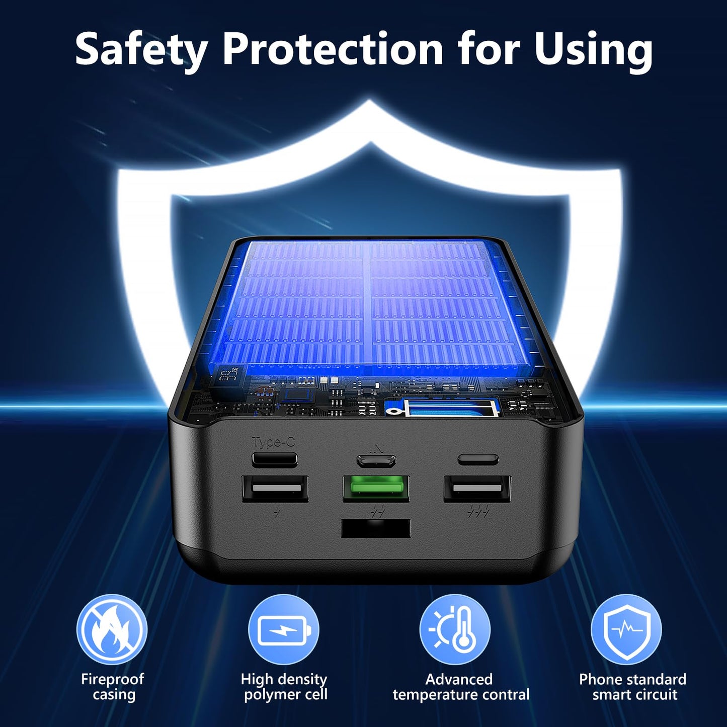60000mAh Power Bank with Fast Charging & Flashlight