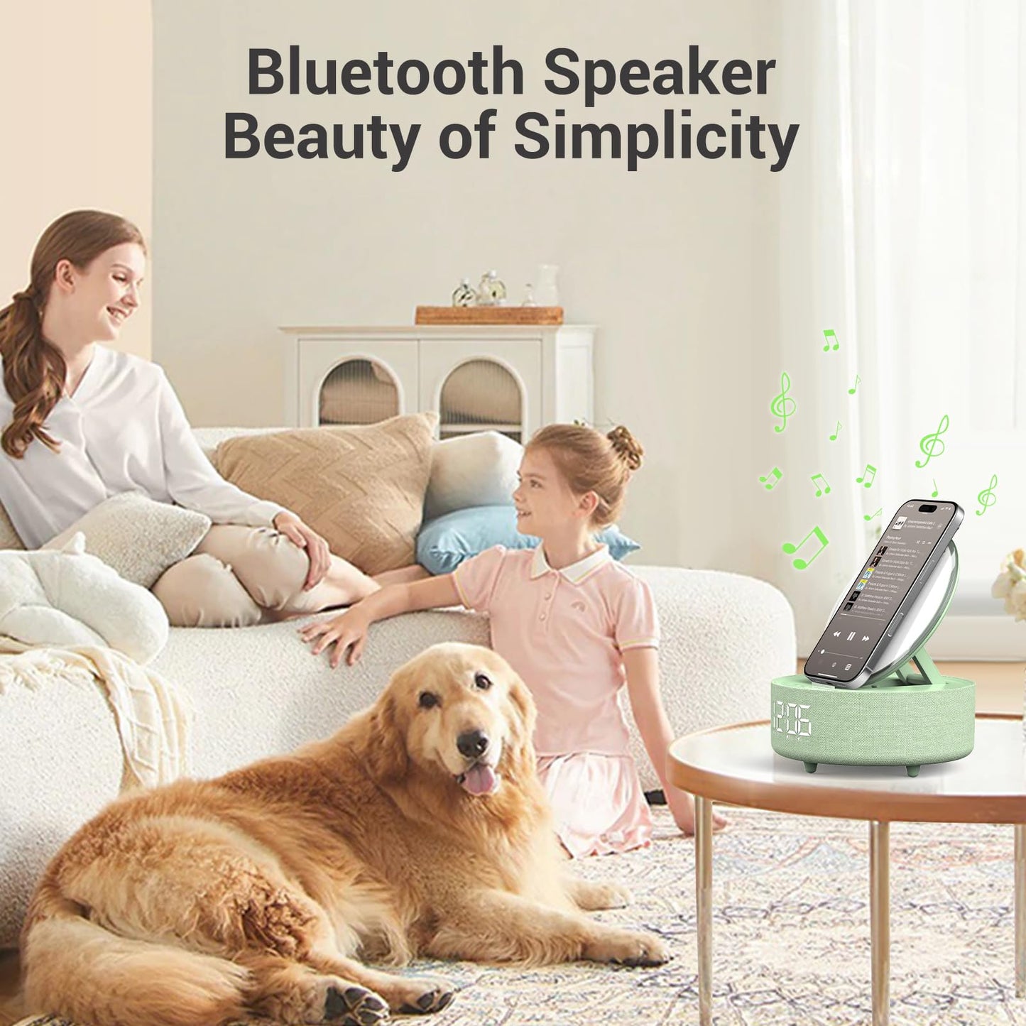 Bluetooth Speaker Makeup Mirror with Wireless Charger