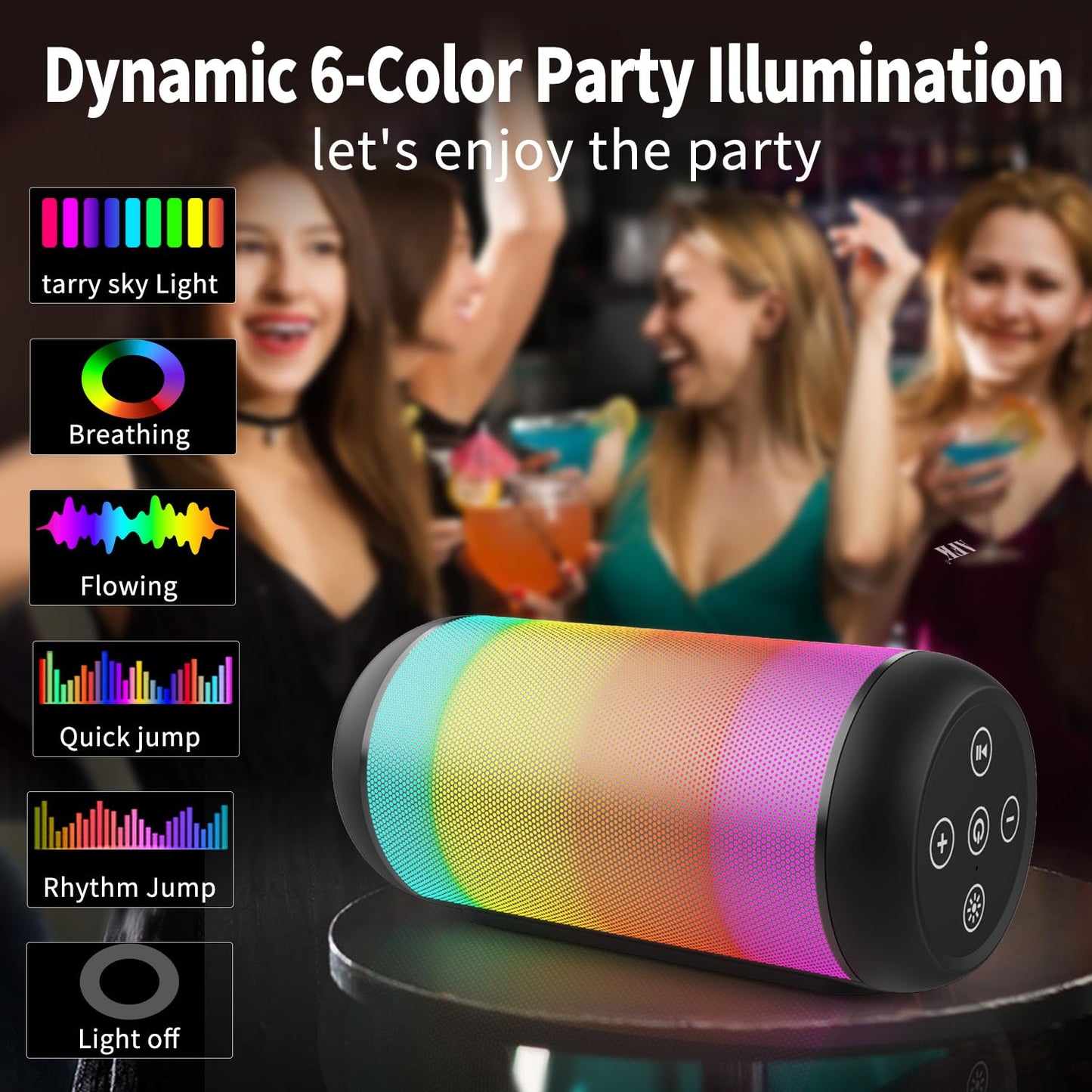 AFK Portable Bluetooth Speaker with RGB Lights
