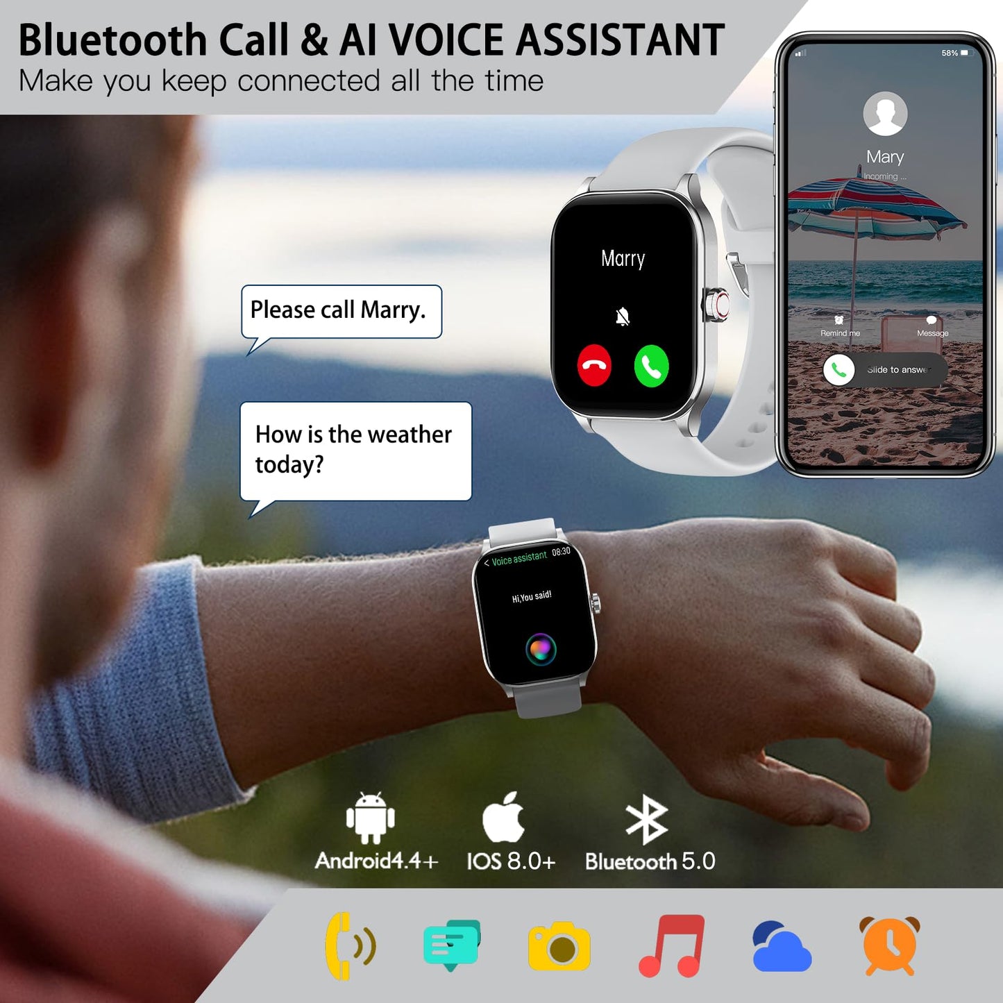 Smart Watch with Heart Rate Monitor and Tracker