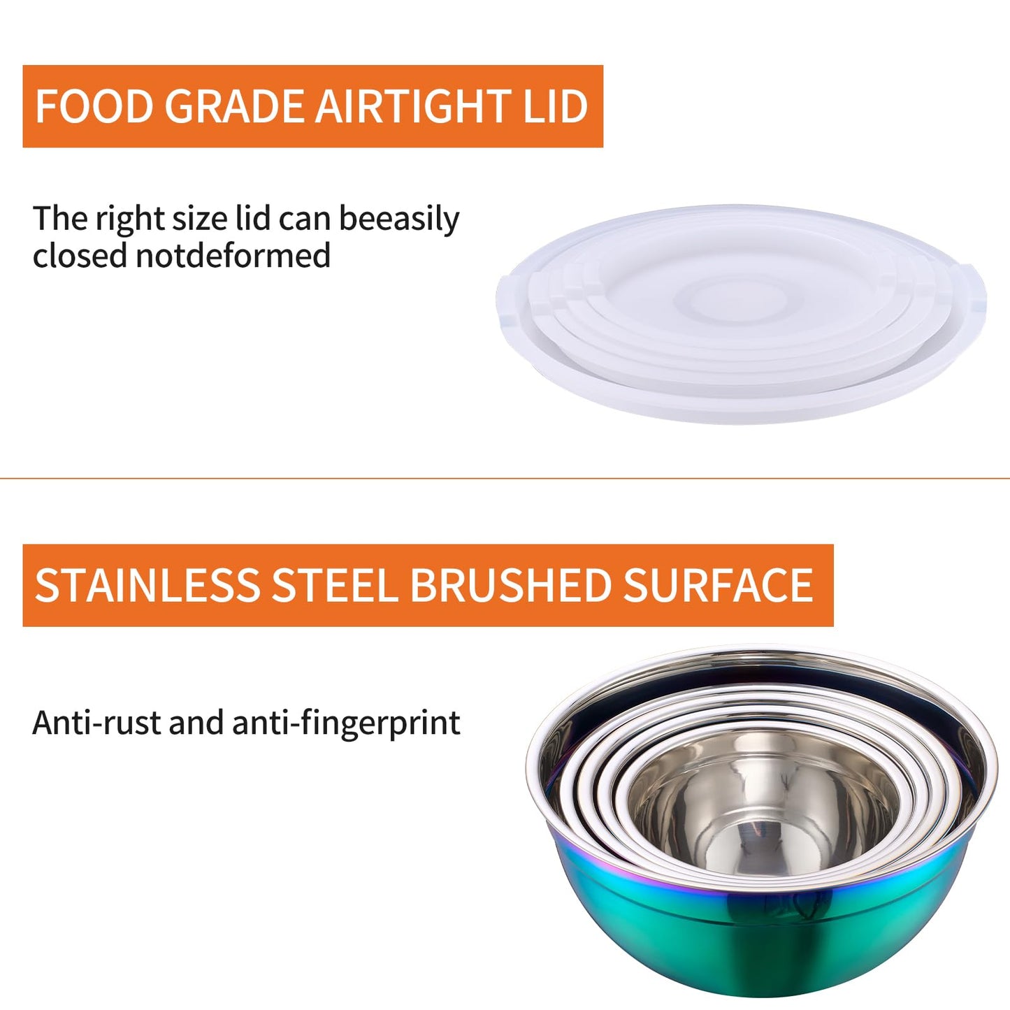 5-Piece Stainless Steel Nesting Mixing Bowls Set