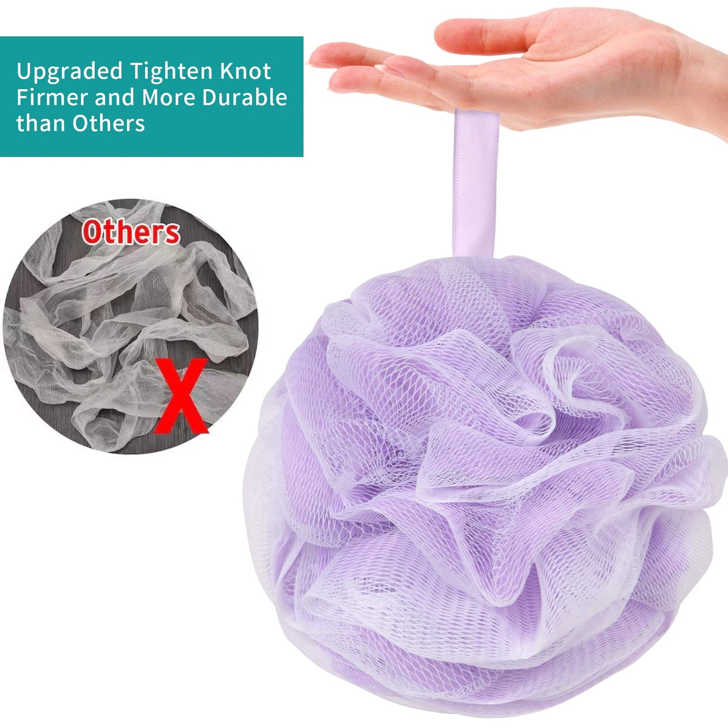 BCKENEY Bath Loofah Sponge Soft Mesh Shower Puff for Body Wash Bath Sponge Body Scrubber for Women & Men Body Exfoliator-Bathing Accessories