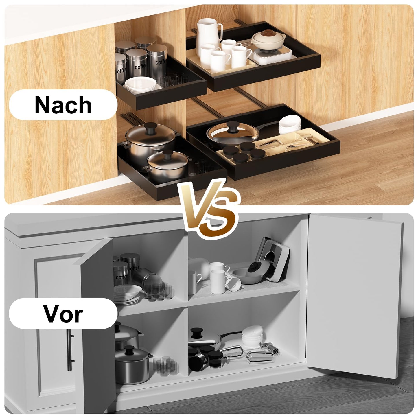 2 Pack Expandable Kitchen Cabinet Organizer