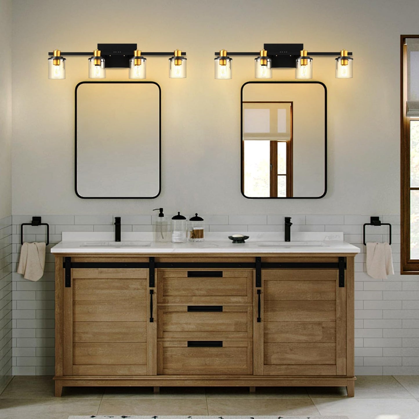 Modern 4-Light Bathroom Vanity Light by Lightdot