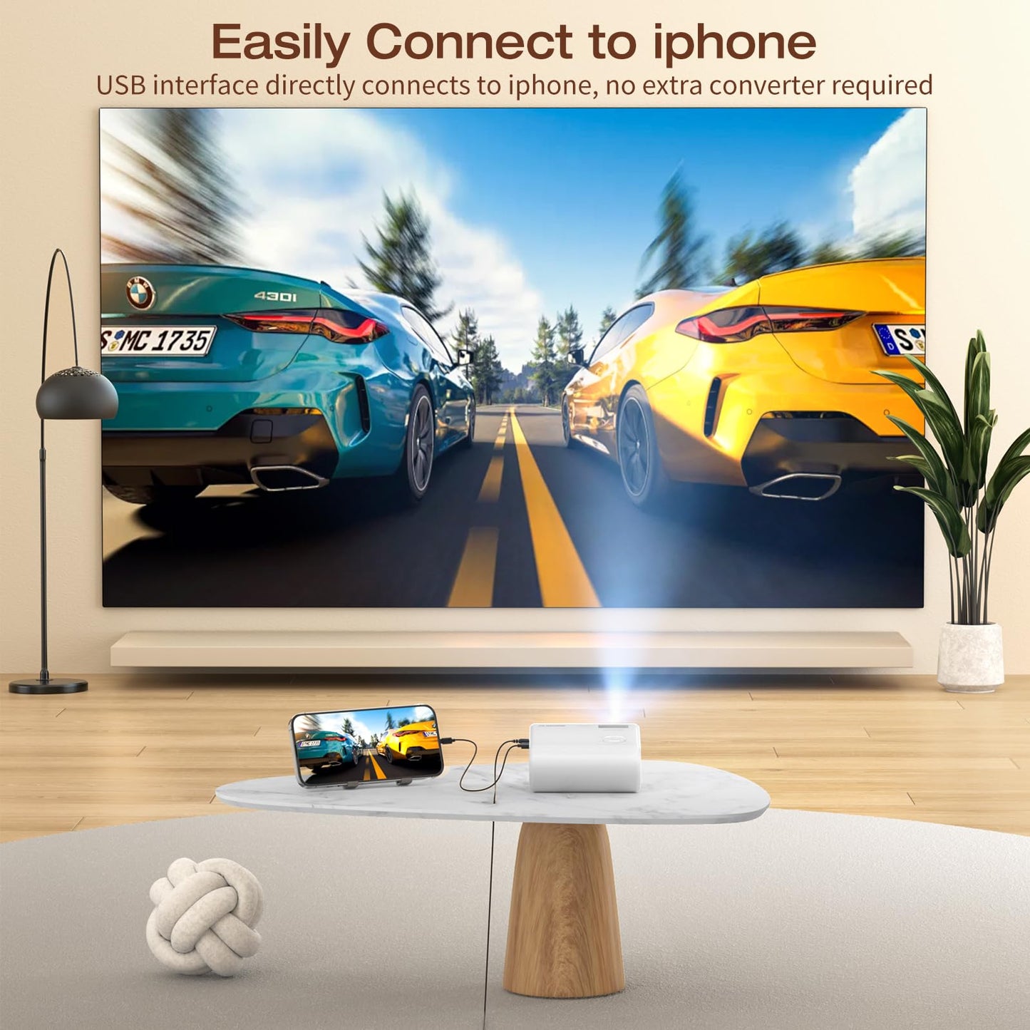CLOKOWE Portable Mini Projector with 1080P Resolution