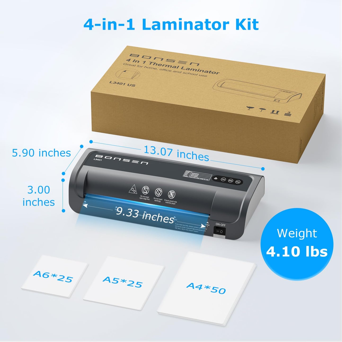 BONSEN A4 Thermal Laminator with 100 Sheets