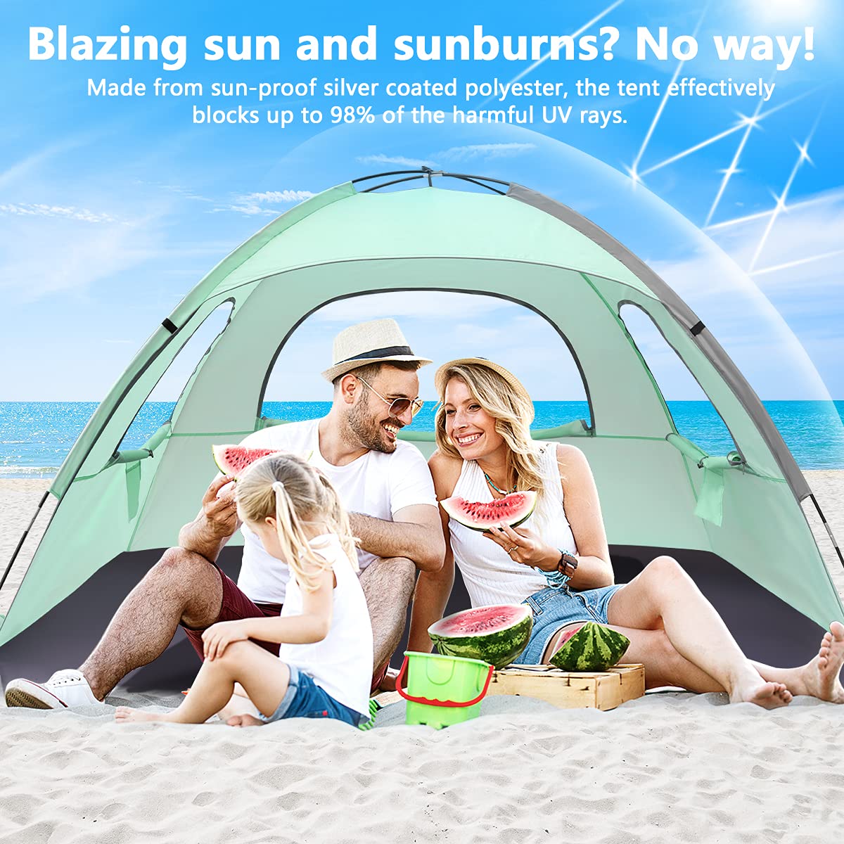 Beach Tent for 2-3 Person with UV Protection