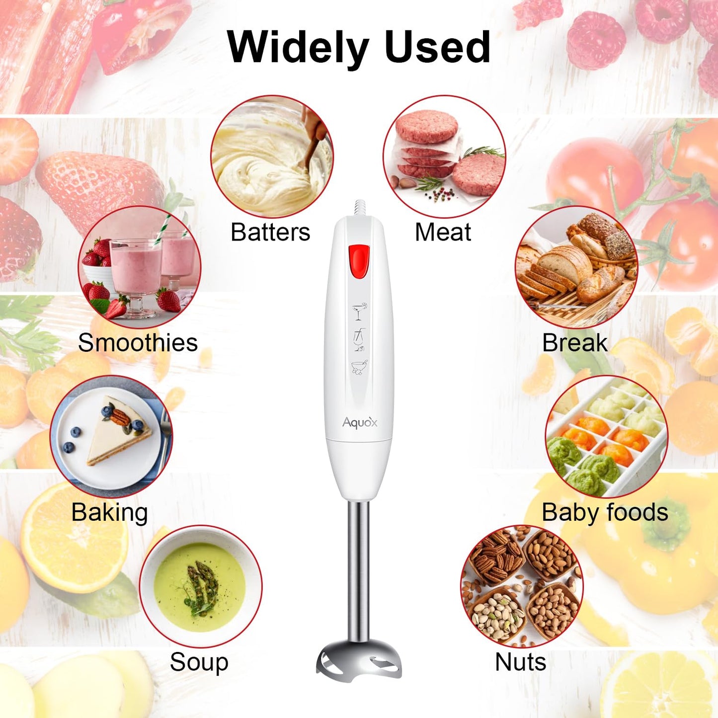 400W 4-in-1 Handheld Immersion Blender Set