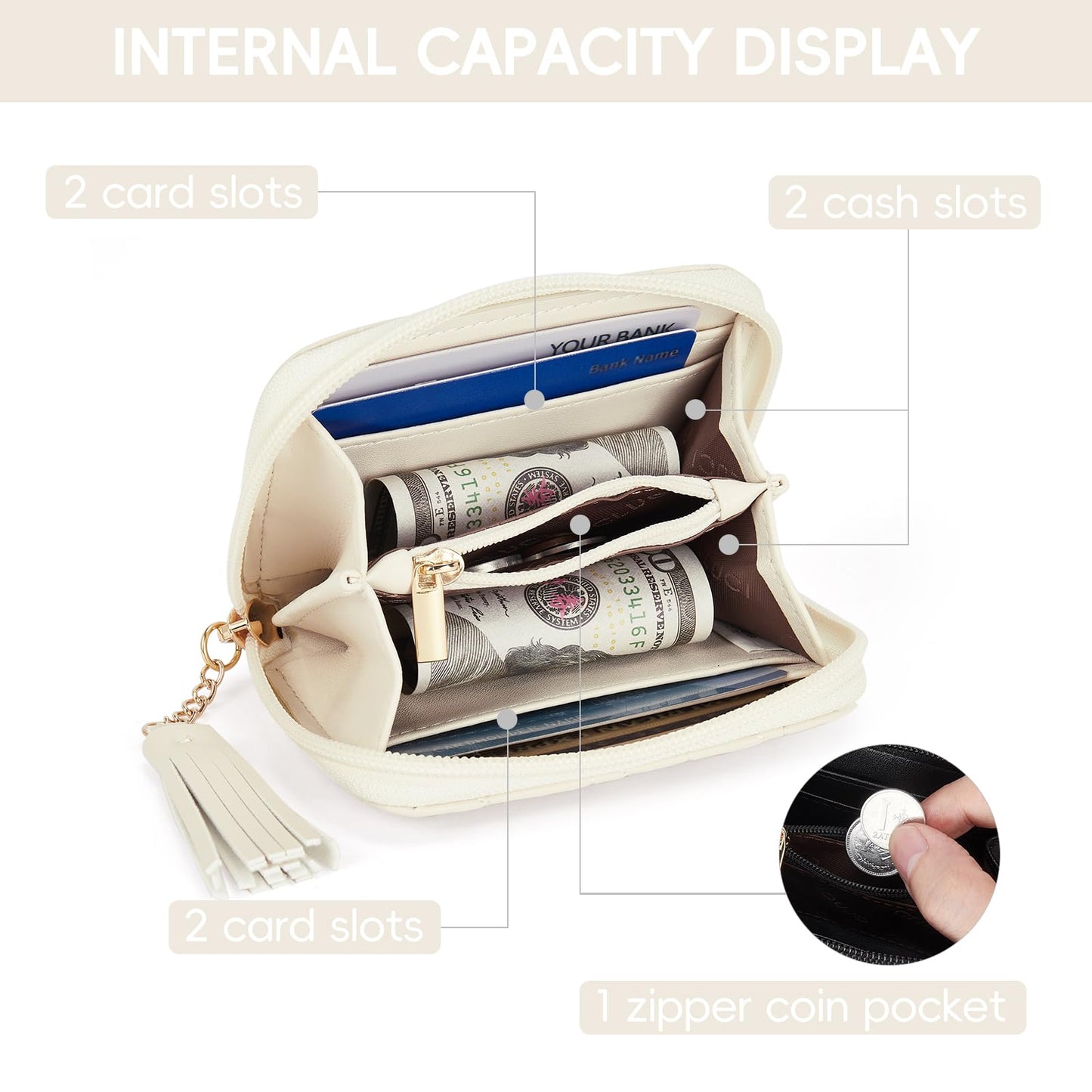 CLUCI RFID Blocking Leather Wallet with Wristlet