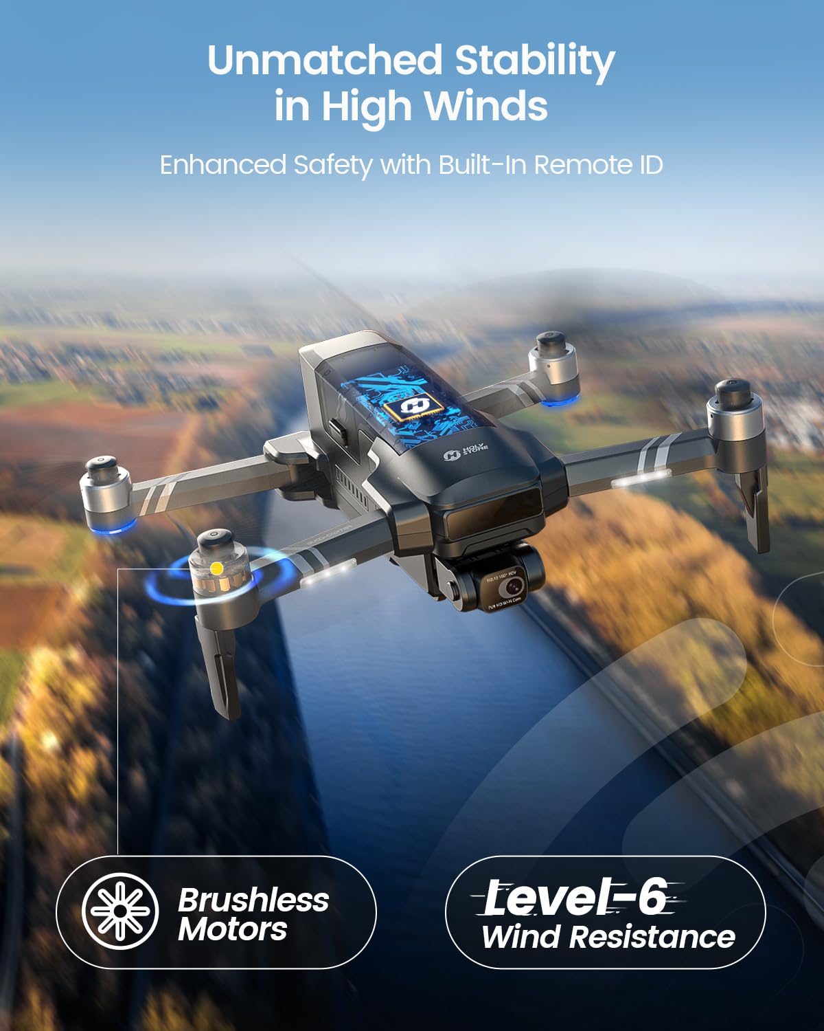 Holy Stone 4K EIS GPS Drone with Gimbal