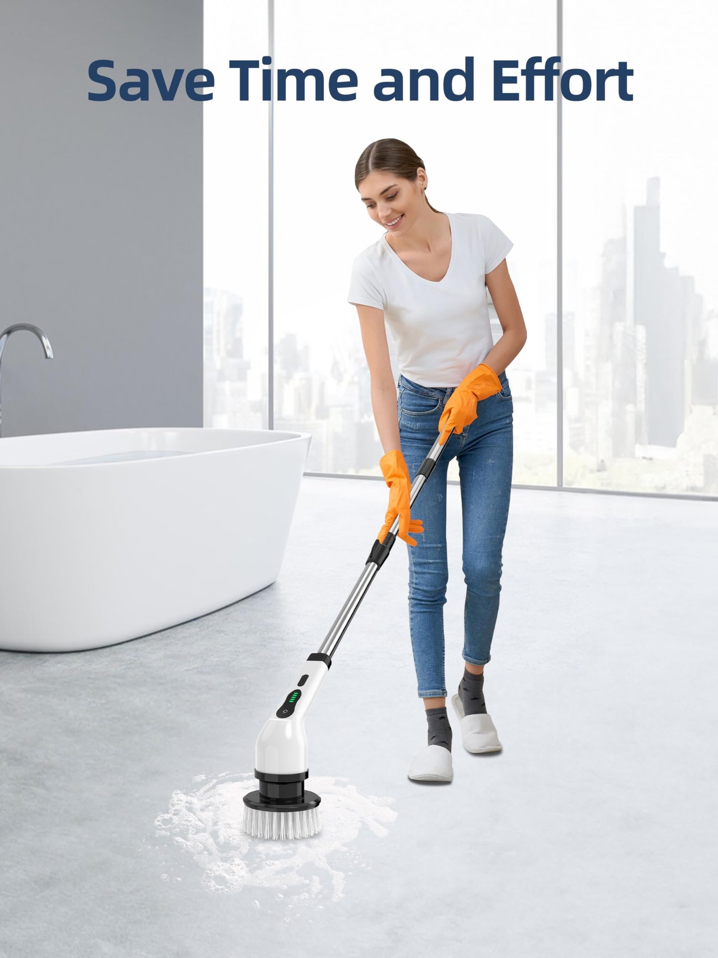 Cordless Electric Spin Scrubber with 9 Brush Heads