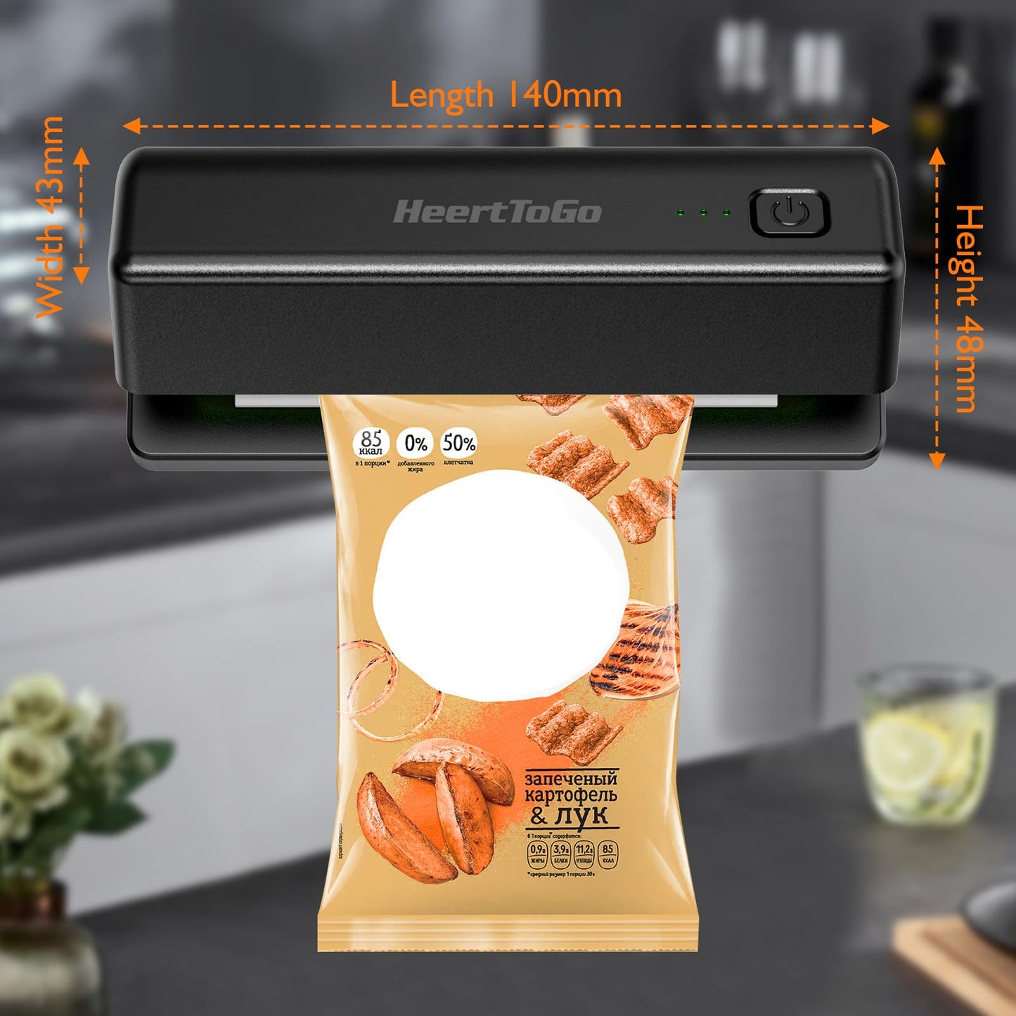 HEERTTOGO Heating Sealer, Mini Sealer Machine Rechargeable 3000mAh, Heating Quick Sealer for Food Bag, Chips and Snacks Bags Freshness, Portable item for Kitchen, Picnic, Gift for Family, Friends