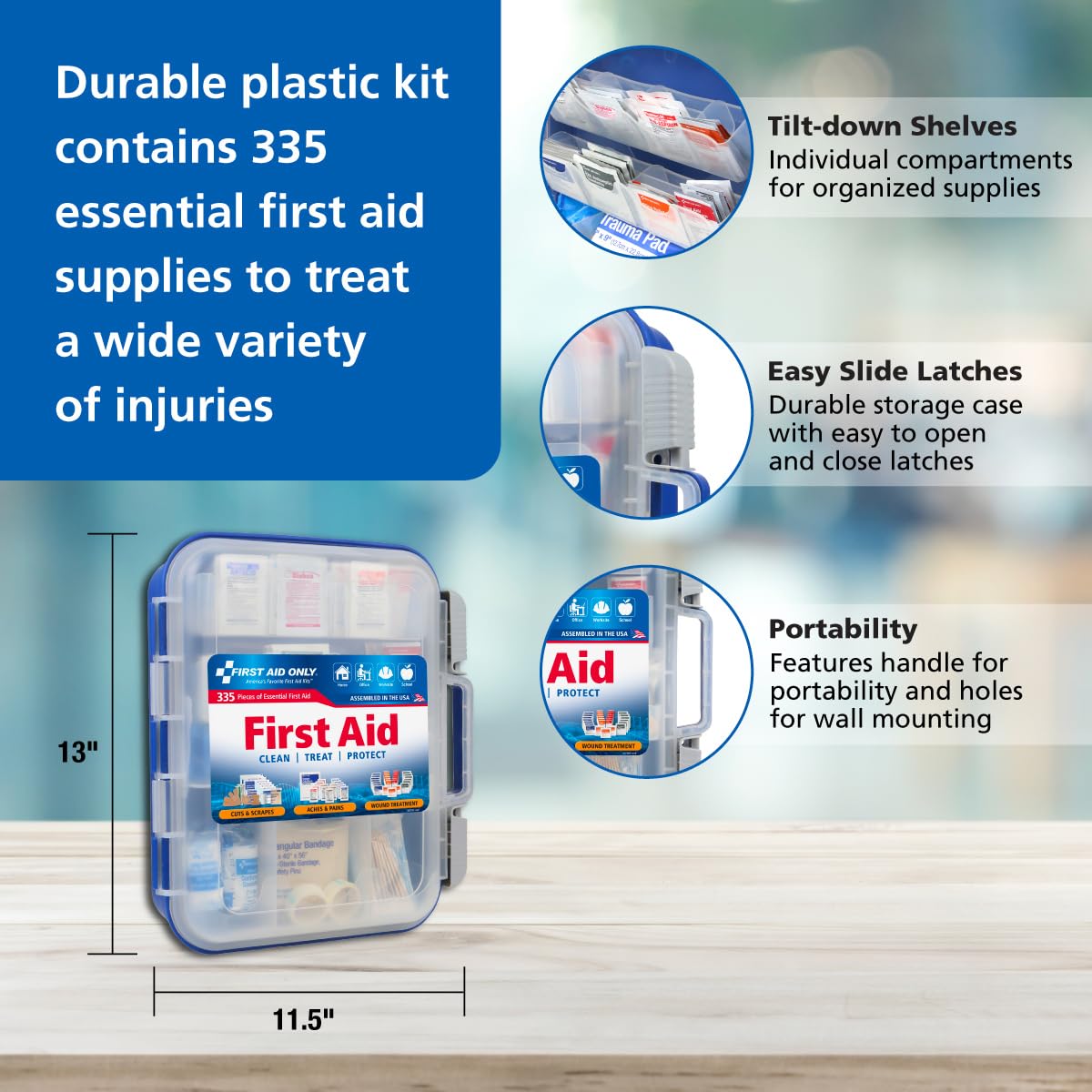 335 Pieces First Aid Kit by First Aid