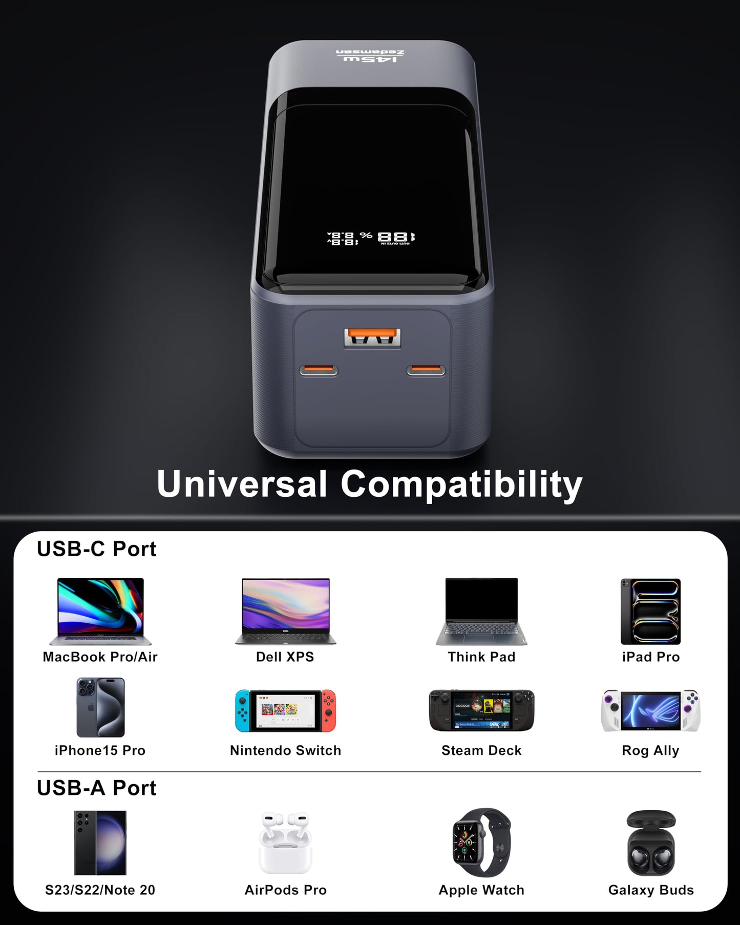 27000mAh Portable Laptop Power Bank Charger