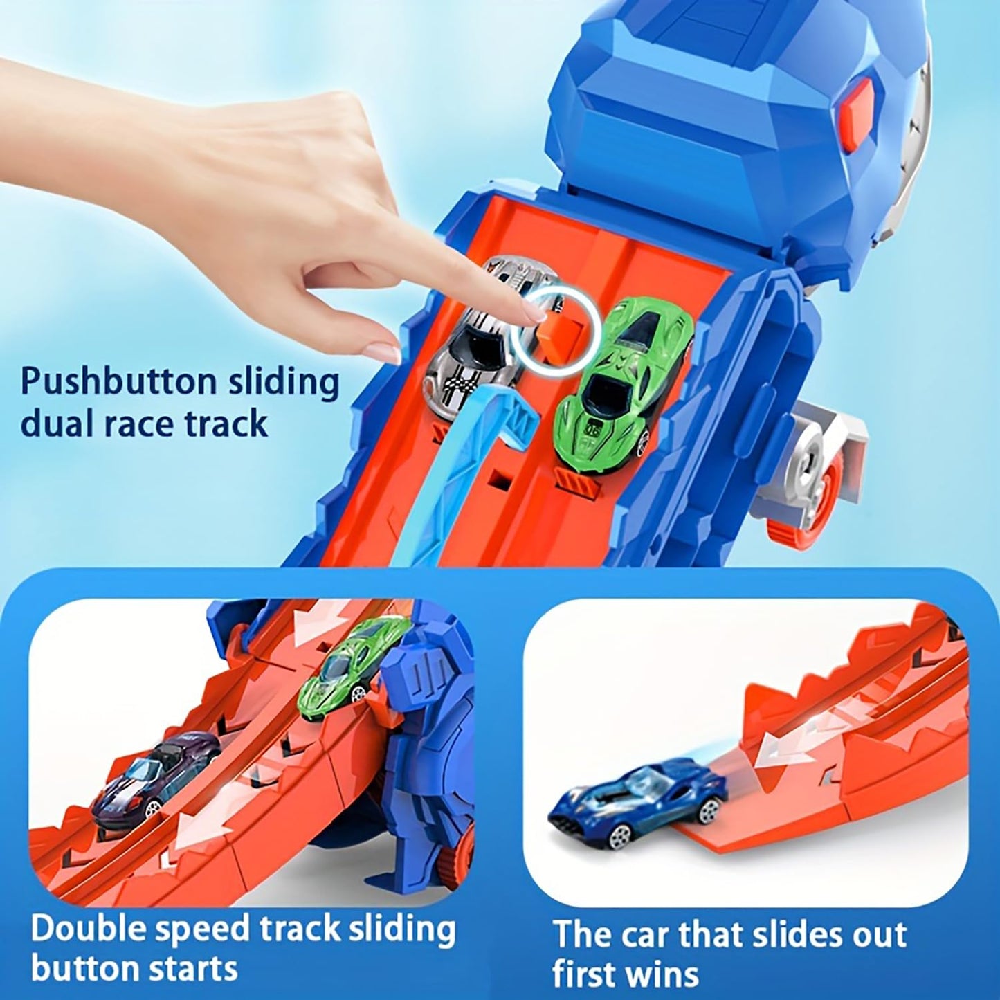 Dinosaur Race Track Transporter Toy for Kids
