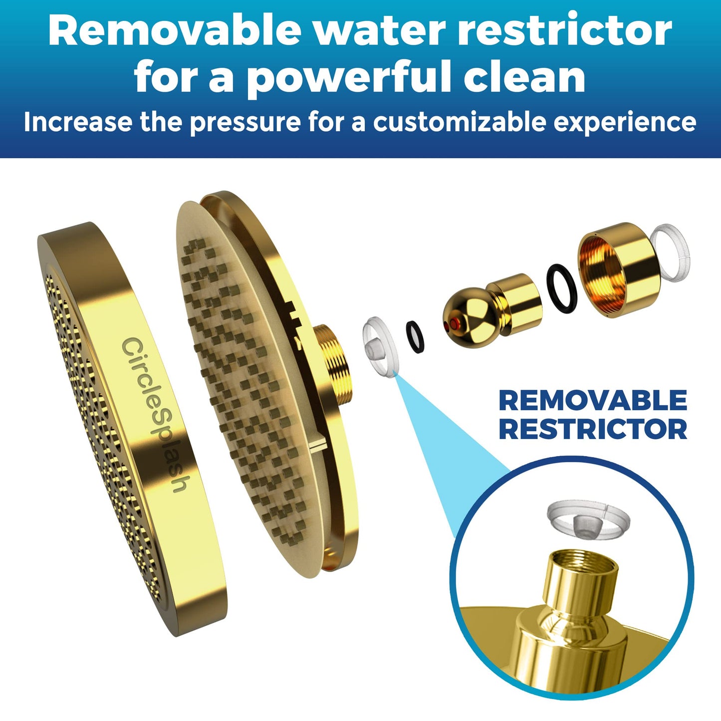 High Pressure Shower Head with Anti-Clog Nozzles
