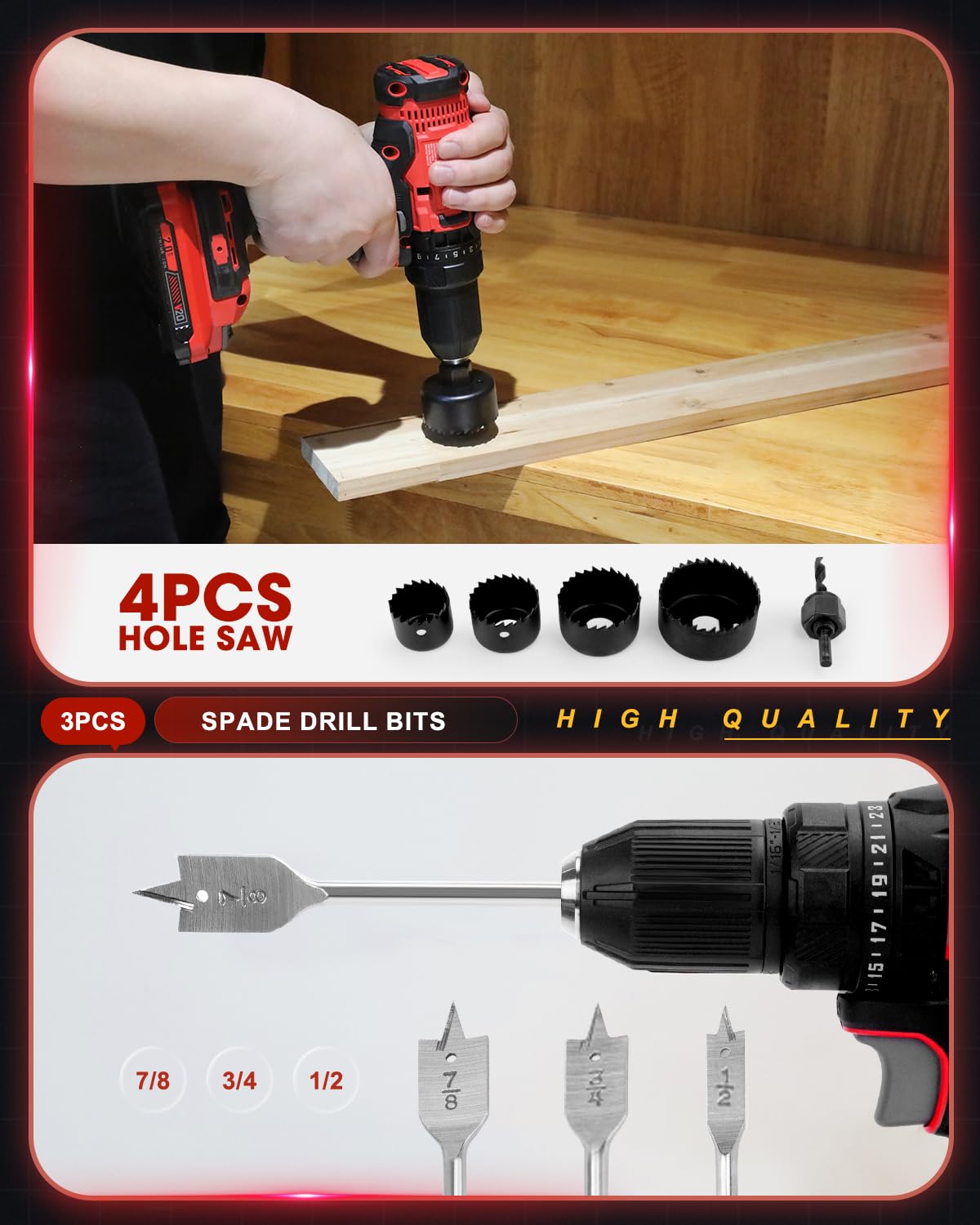 KingTool Drill Bit Set - 418 PCS Drill Bits, Drill Set & Drill Bit for Wood, Metal, Masonry, Cement, Screwdriver Bit Set Combo Kit Perfect for DIY Projects and Home Repairs