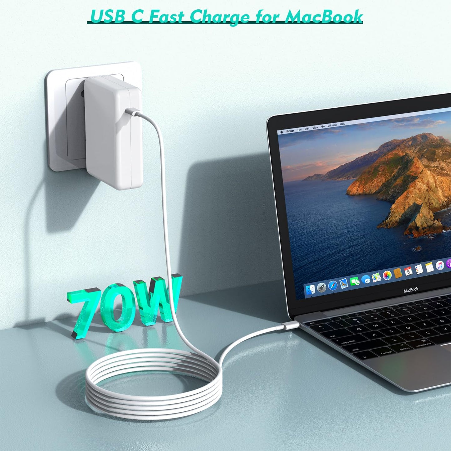 10ft USB C Fast Charger for MacBook Pro