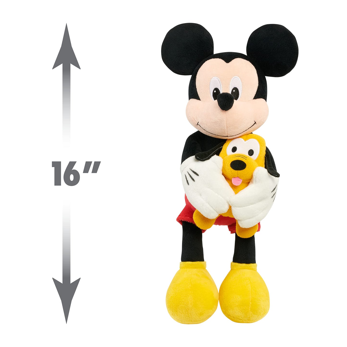 Disney Classics Lil Friends 11.5-inch Mickey Mouse and Pluto Plush Stuffed Animal, Plushie, Kids Toys for Ages 2 Up by Just Play