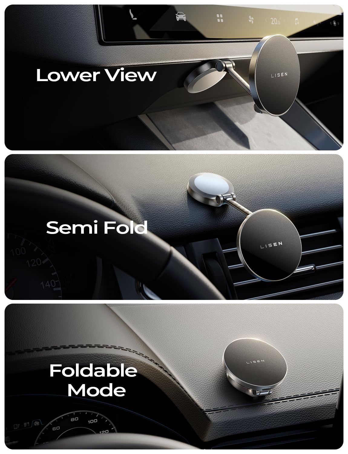 15W Magnetic Wireless Car Charger by LISEN