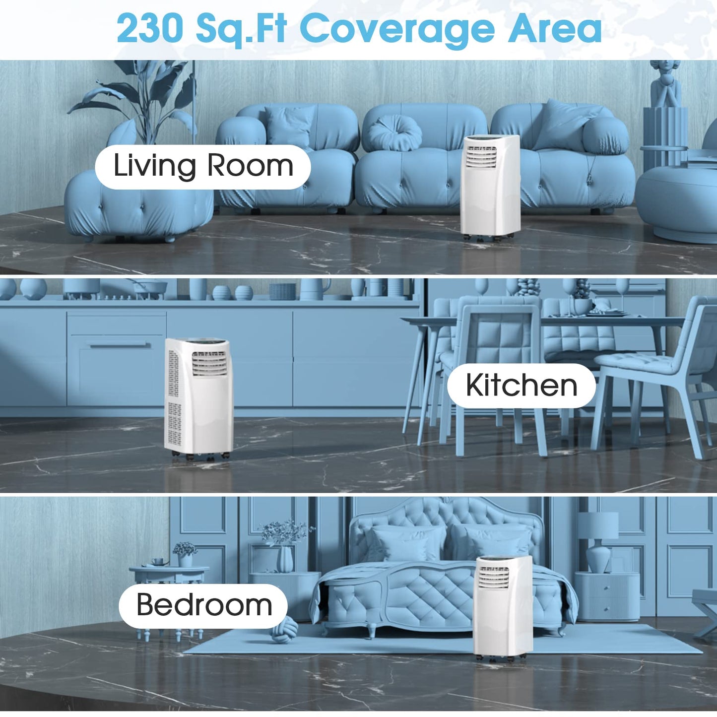 8000 BTU Air Conditioner with Remote Control
