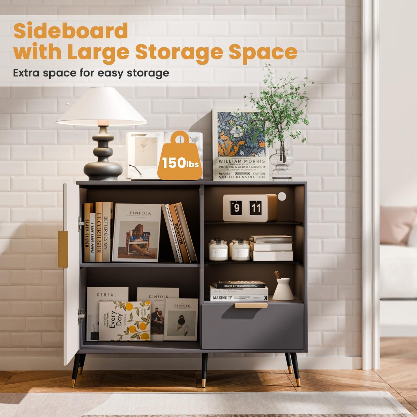 MODNEST 31" Sideboard Buffet Cabinet with Storage