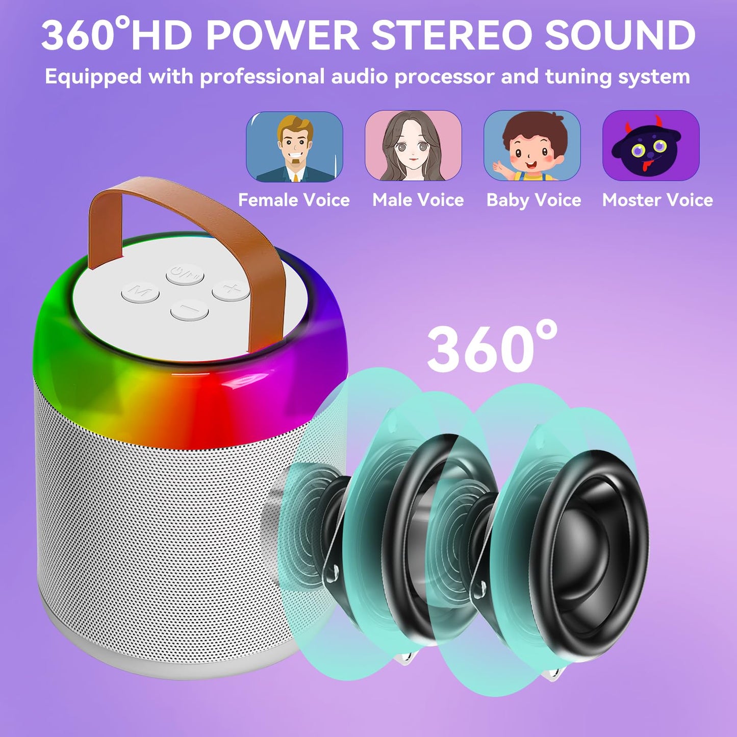 Mini Karaoke Machine with Wireless Microphones