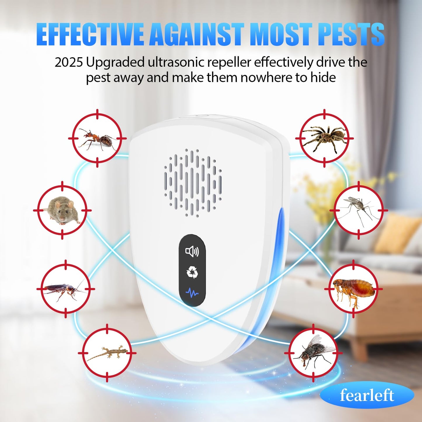 6 Pack Ultrasonic Pest Repeller for Home