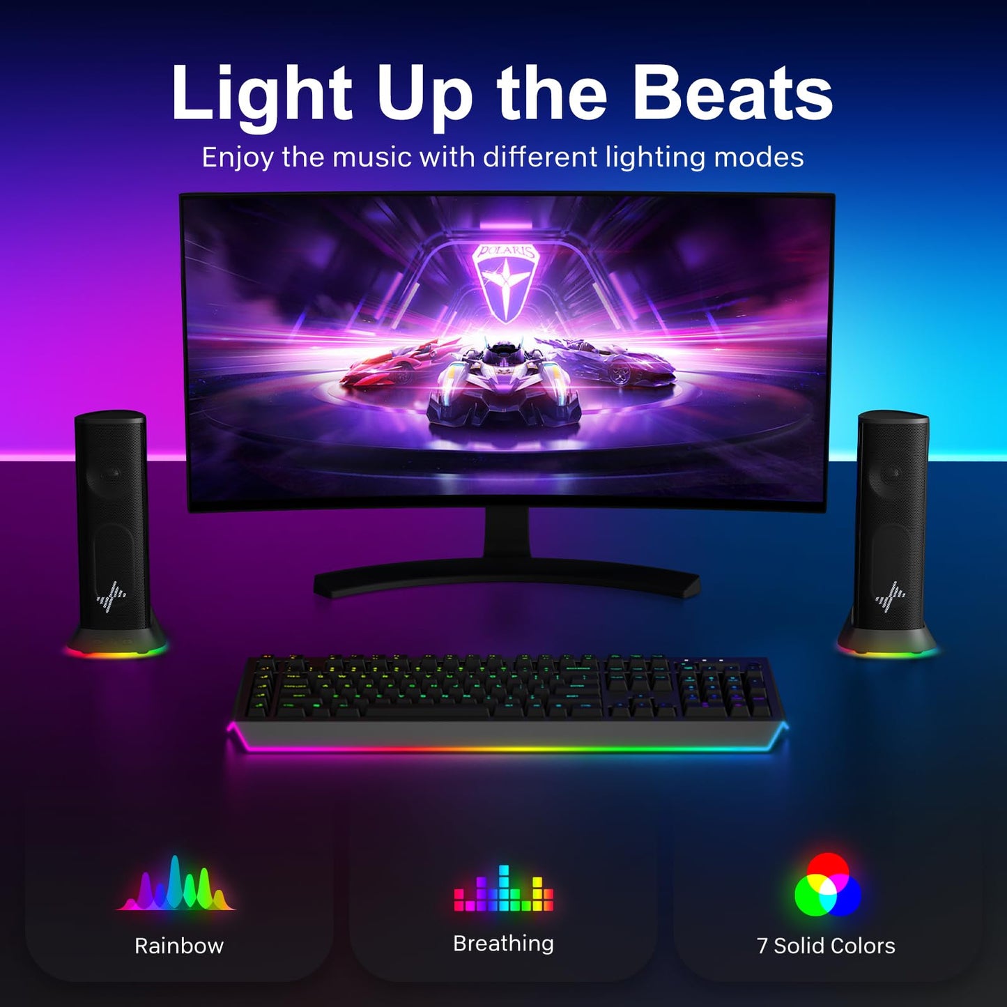 Hi-Fi Stereo Computer Speakers with LED Lighting