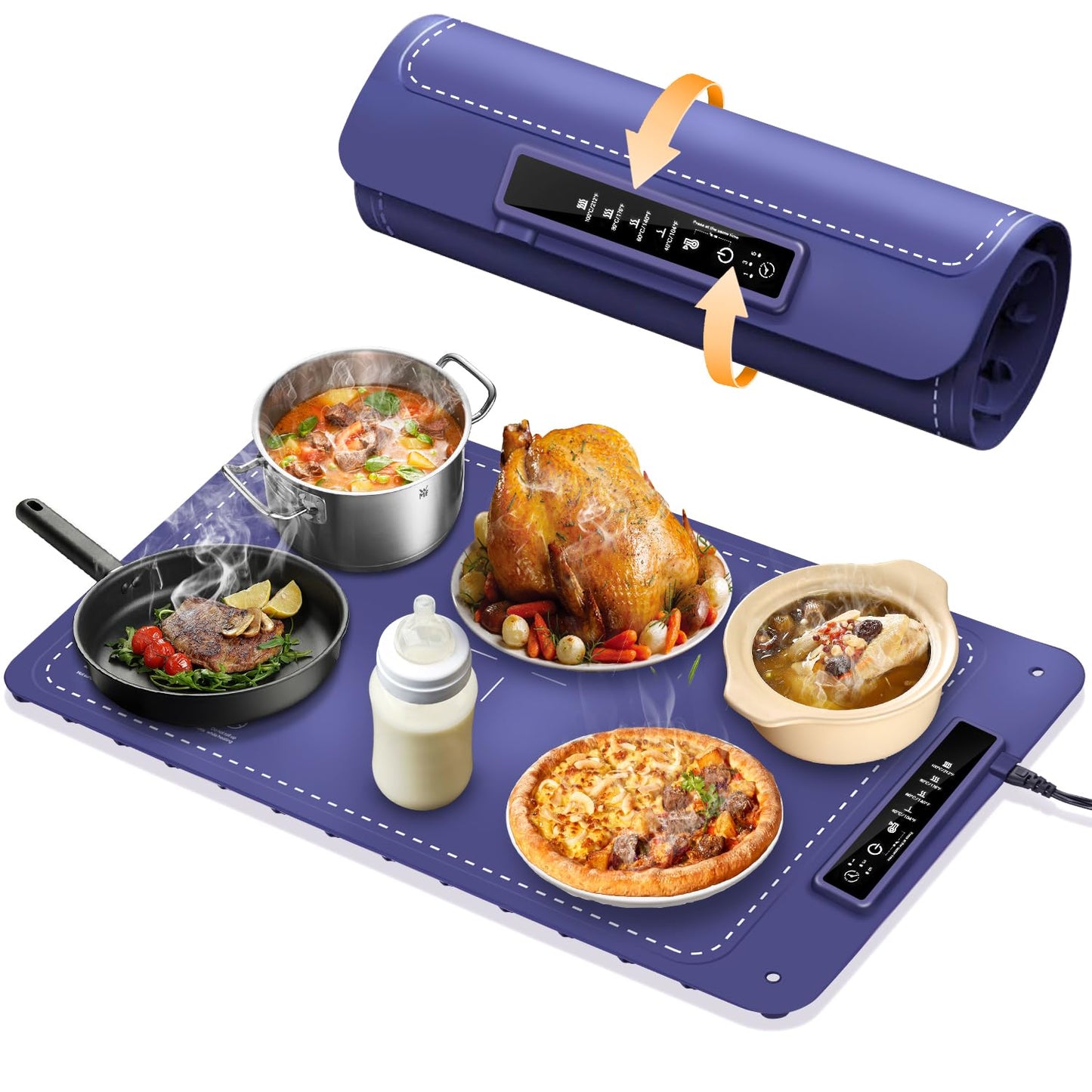 Electric Food Warming Tray with 4 Temperature Settings