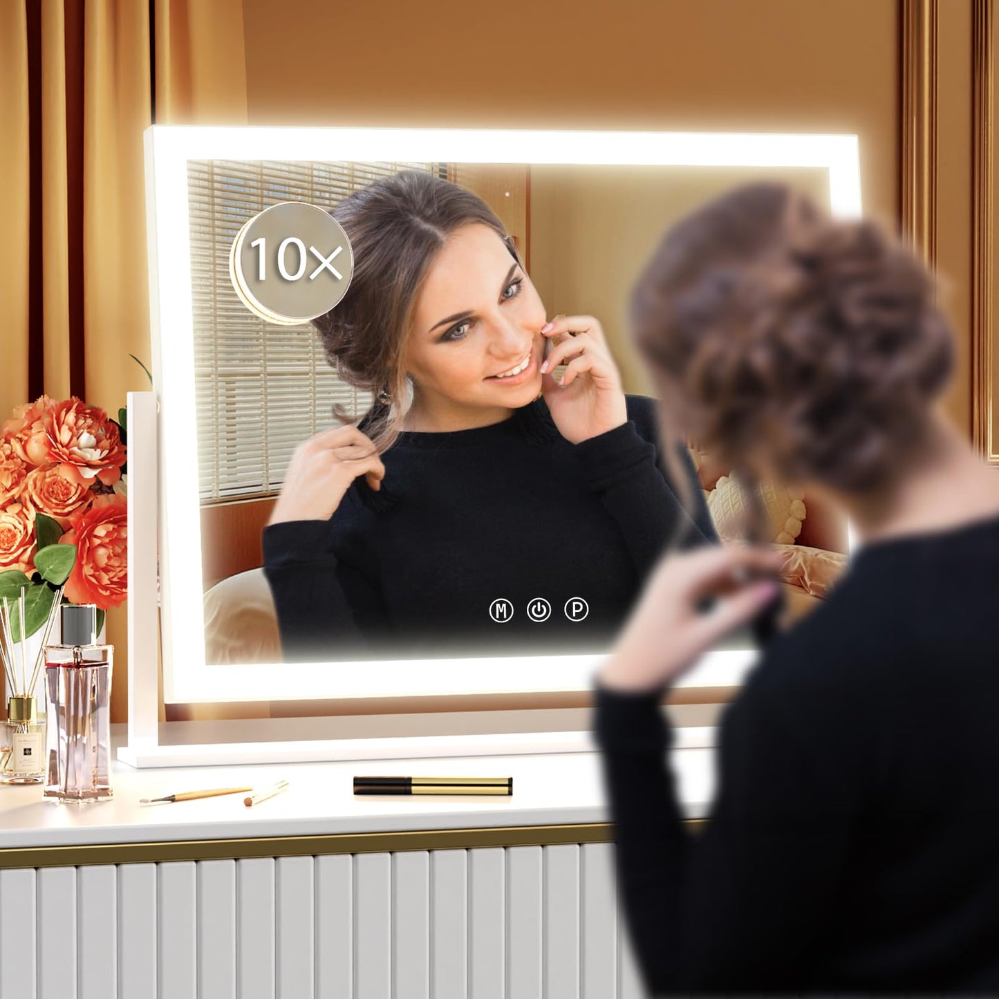 Hollywood Makeup Mirror with LED Lights & 360° Rotation
