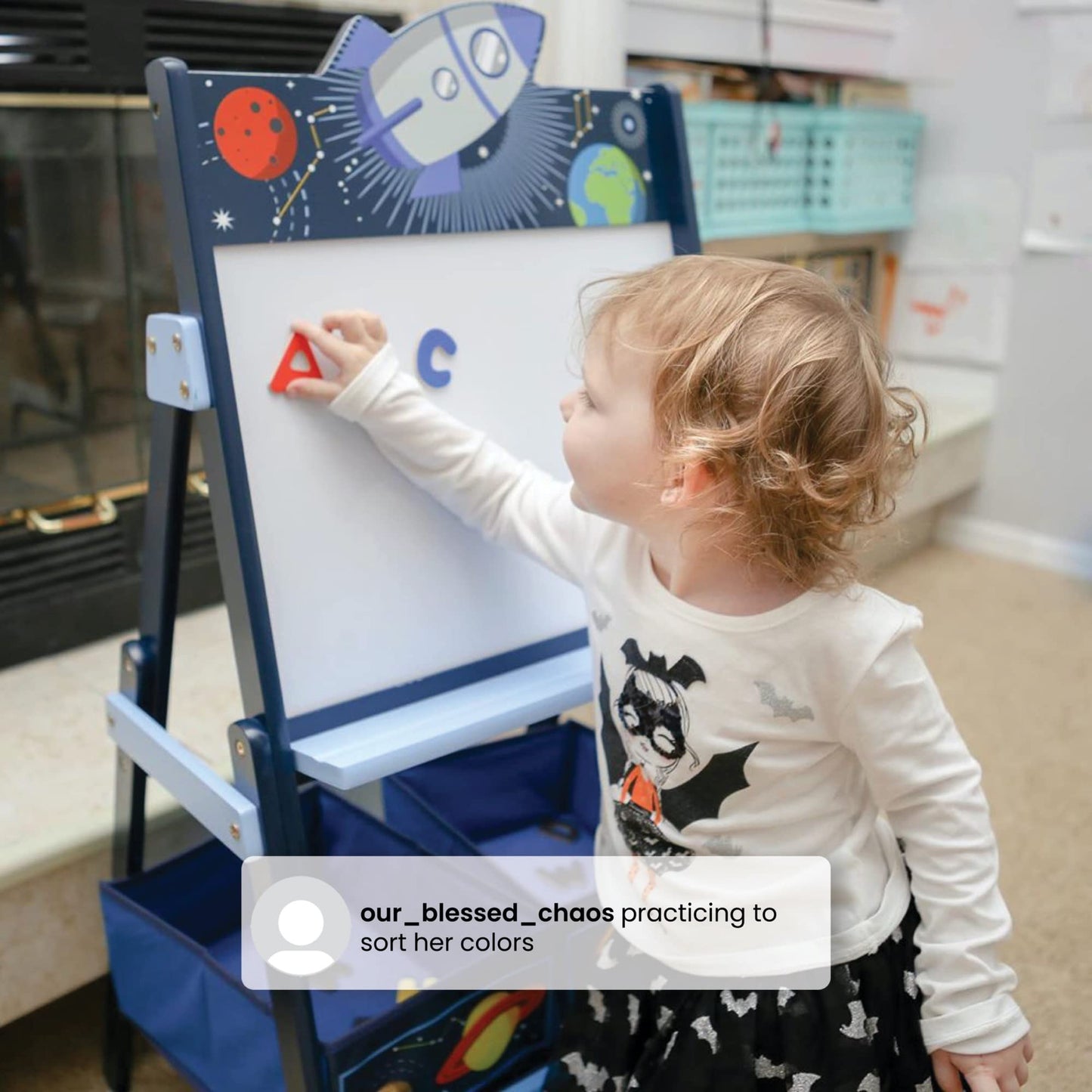 Delta Children Wooden Activity Easel with Storage