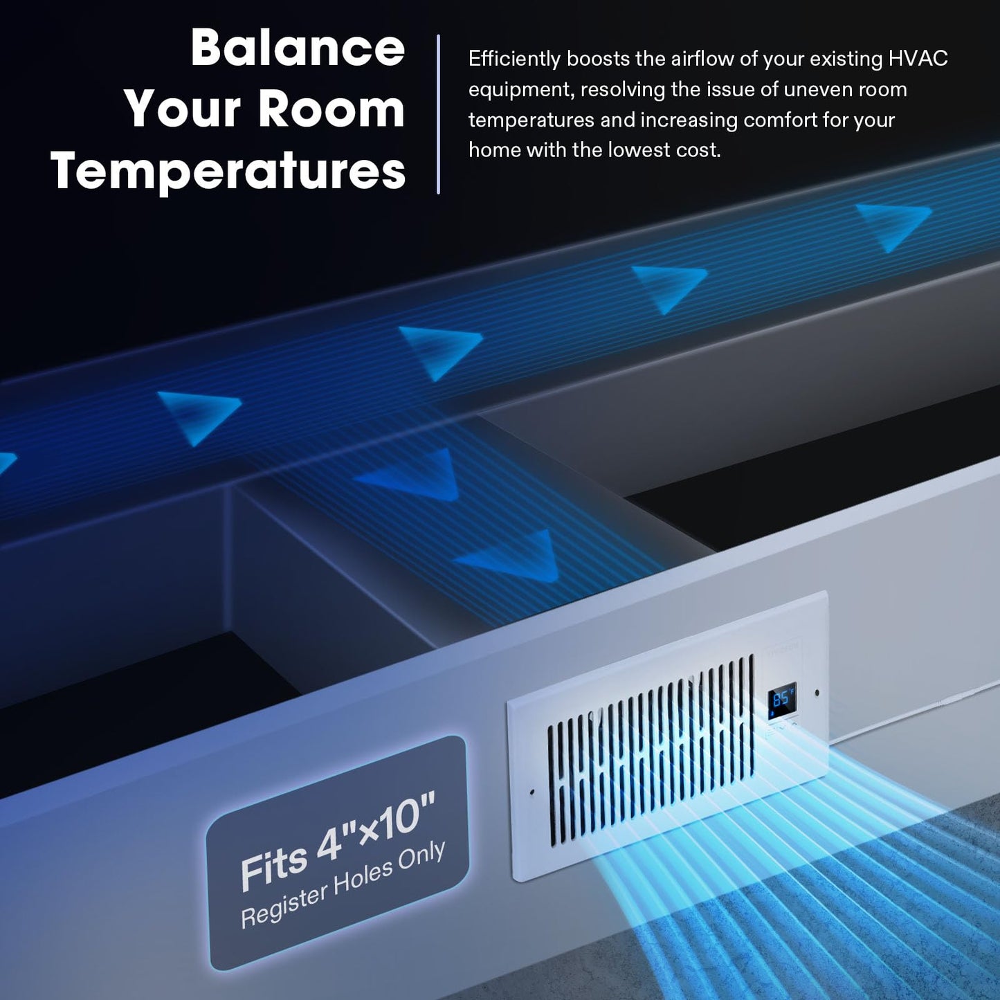 VIVOSUN 4"x10" Quiet Register Booster Fan