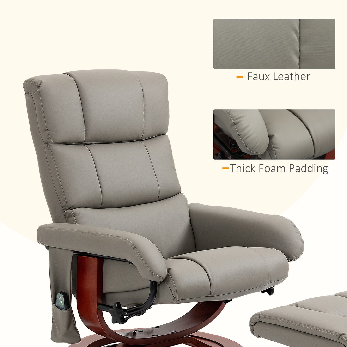 HOMCOM Massage Recliner Chair with Ottoman