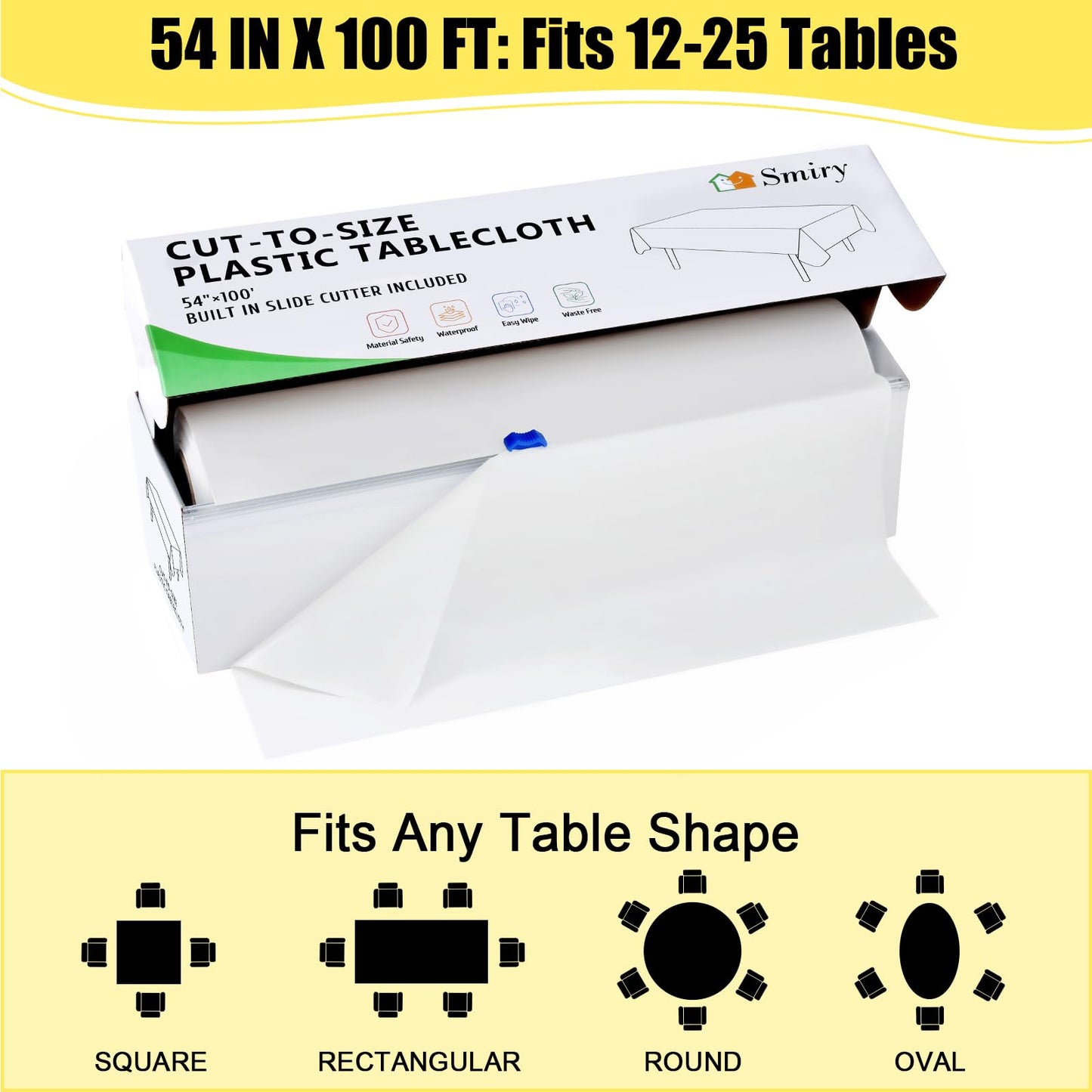 54 Inch Disposable Table Cover Roll by Smiry