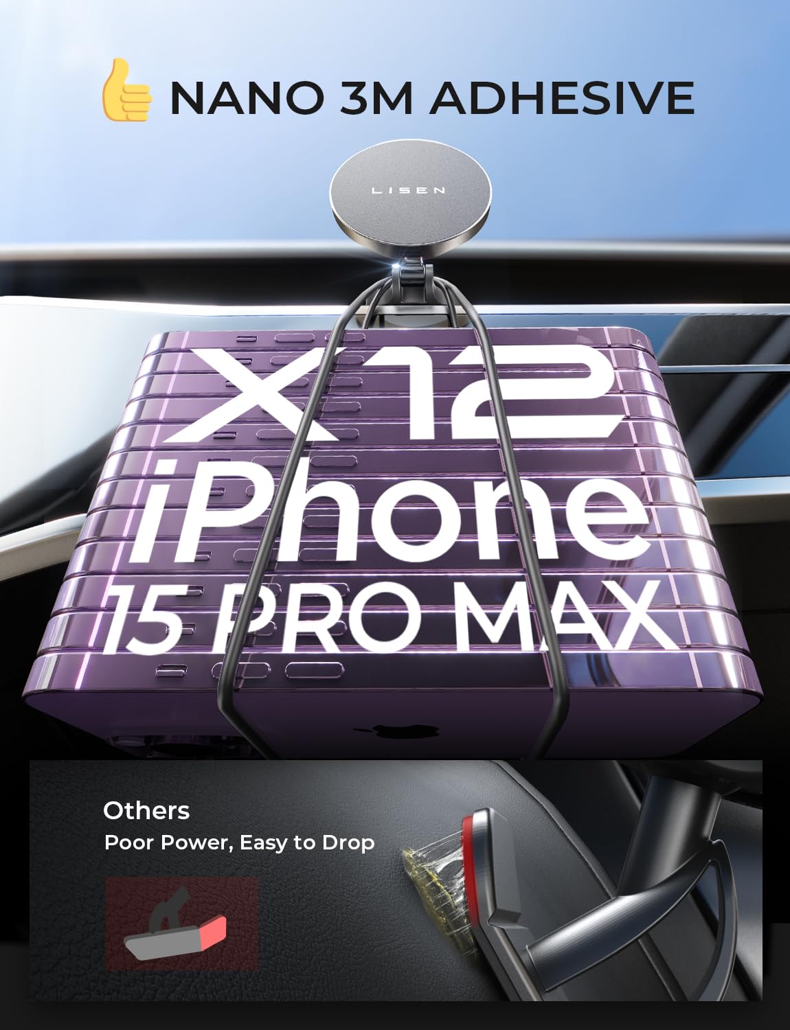15W Magnetic Car Charger for iPhone by LISEN